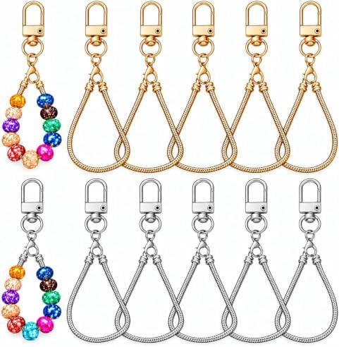 10PCS Beadable Keychain Bars Mixed Color Chain Keychains Key Chain Making Kit by PIPITREE