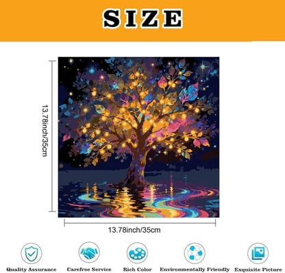Tree of Life Paint by Numbers Kit for Adults Framed Canvas, Frameworkless - Image 3