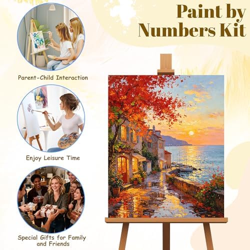 NKVNKV Paint by Numbers Kit for Adults Beginners, Mountain Adult Paint by Numbers on 20" Lx16 W Canvas for Painting Kits for Adults in Colorful Box，for Gift Home Wall Decor Without Frame - Image 6