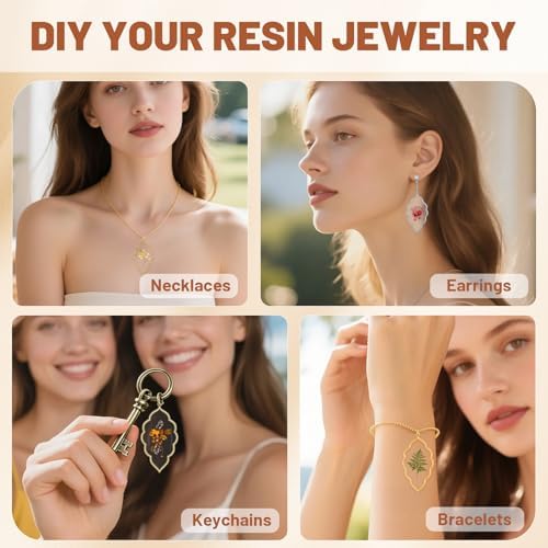 Gartful 30PCS Open Bezels for Resin Jewelry Making, Earring Making Kit, Geometric Frame Charms for Pendants, Earrings, Necklaces, DIY Crafts, Leaf Shape - Image 4