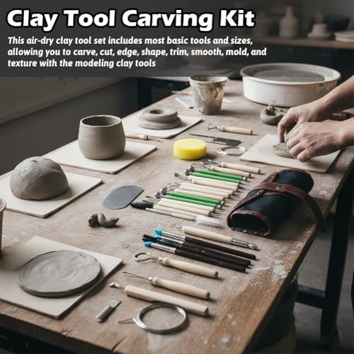 42PCS Clay Sculpting Tools Pottery Tools Kit, Clay Carving Tool Ceramic Tool for Sculpting for Beginners Professionals School Student Polymer ClayTool - Image 4