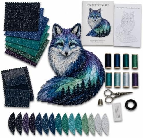 Northern Lights Wildlife DIY Patchwork Kit, Creative Fabric Craft by Unknown