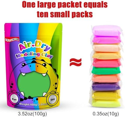 ifergoo 100g Green Air Dry Clay, 3.5oz DIY Creative Modeling Clay for Kids - Image 2