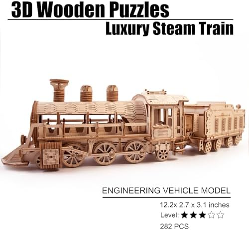 Luxury Steam Train 3D Wooden Puzzle for Adults - Image 3