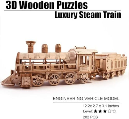 Luxury Steam Train 3D Wooden Puzzle for Adults - Image 3