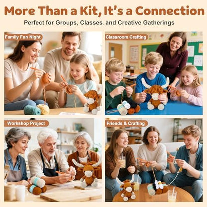 Faircosy Learn to Crochet Beginner Kit: All in One Highland Cow Crochet DIY Kit with Yarn, Crochet Hooks, Video Guide - Make Adorable Cow for Women, Teens & Adults - Great Learning Craft Gift - Image 5