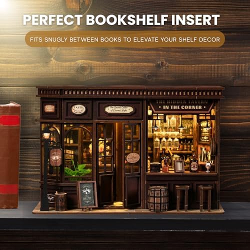 DIY Book Nook Kit LED 3D Wooden Puzzle (Corner Tavern) - Image 3