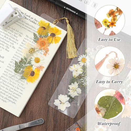 Fuyoooo 376 Pcs Pressed Flower Bookmark Kit,Light Colors,2 x 6 Inch - Image 3