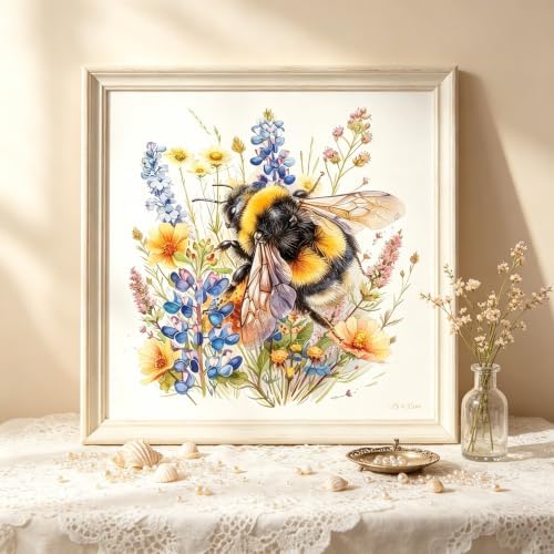 GXGLLPZBY Bee and Flower Diamond Art Kits for Adults,5D Diamond Painting - Image 2