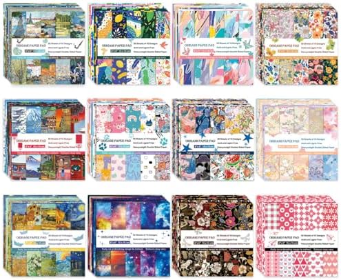 12 Different Packs Full Collection Origami Paper, 6-Inch Double Sided Color - Image 4
