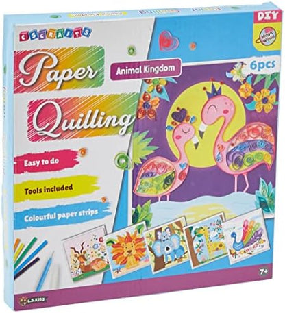 C.S. Kids DIY Paper Quilling Arts & Crafts Gifts - Animal Kingdom | 3D Design Kits for Kids, Make Your Own Art (Strips & Tools Included) by CSKidsLtd