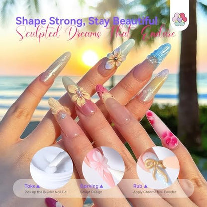 SAVILAND 60 g Solid Builder Nail Gel Kit Non Sticky, White - Image 4