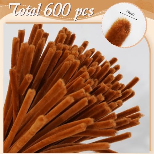 AHAMETON 620Pcs Brown Pipe Cleaners Flower Kit,Chenille Stems Craft - Image 3