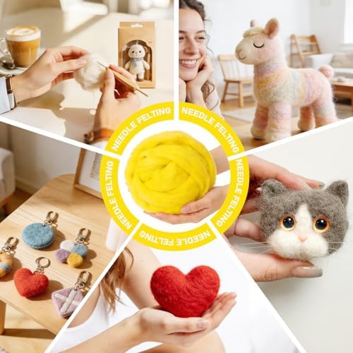 3.4oz Needle Felting Wool Cartoon Yellow for DIY Needle Craft Enthusiasts - Image 3