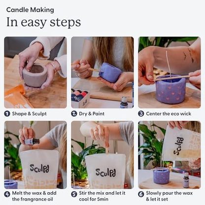 Sculpd Candle Making Kit, 2 Candles, Peony Rose Fragrance, Pastel Tones - Image 4