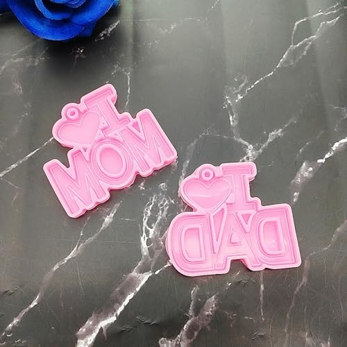 I Love Mom Dad Word Keychain Pendant Resin Mold Thanksgiving Silicone Mould Silicone 3# - Image 4