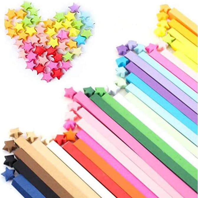 Origami Stars Papers Package DIY Paper Glitter Origami Stars, 1350 Sheets, 27 Colors (27 Bright Color) - Image 2