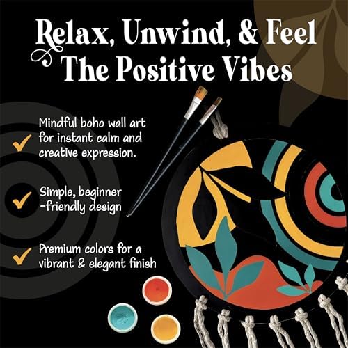 Unwynd Boho Wall Art Paint & Knot Craft Kit for Adults Macrame wall Decor - Image 4