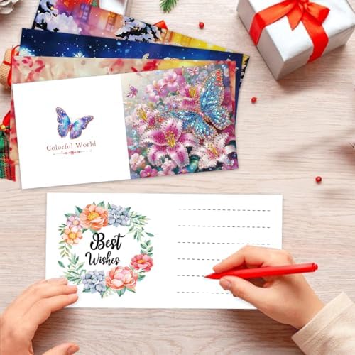 LSQFS 6Pcs Butterfly Diamond Painting Greeting Cards Kits for Adults - Image 6