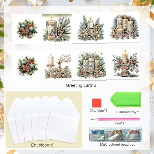 Diamond Painting Greeting Card Kit, Special Shaped Diamonds Painting, DIY Handcraft for Relatives and Friends with Wishes,Unique Design Crafting for Birthday or Holiday Cards - Image 3
