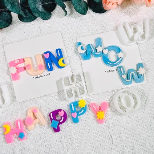 Xaekicr Alphabet Polymer Clay Cutters: 26 Pcs, Letter Designs for Polymer Clay Jewelry,Letter Clay Molds for DIY Custom Clay Earrings - Image 5
