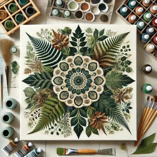 ColourMost's Original Paint by Numbers Kits-Serenity Mandalas-Botanical#02 (16"x16" / 40x40cm) Includes Paints, Canvas, and Brushes, Perfect for Beginners and Advanced Painters (Unframed Canvas) - Image 2