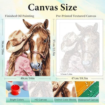 Paint by Numbers Kit for Adults, Horse DIY Painting Kit, 16x20 Inch - Image 3