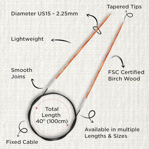 KnitPro Dreamz Fixed Circular Needles 40" (100cm) | US Size 1 (2.25mm) - Image 3