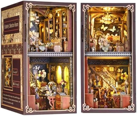 Book Nook Kit, DIY Miniature House Dollhouse Kit 3D Puzzle for Adults by ETKVR