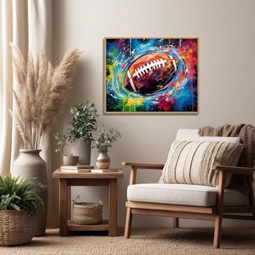 Reivworl Football Paint by Numbers Kit for Adults Beginner, 20" Wx16 L Football Paint by Number for Adult, Acrylic Painting Kits with Canvas for Gifts and Wall Decor - Image 2