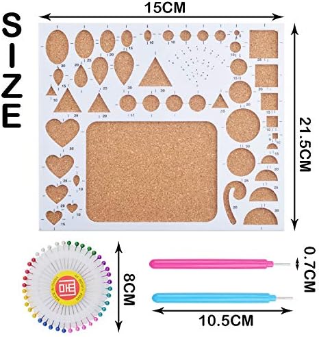 1 Set of Paper Quilling Template Board Quilling Mould with 2pcs Quilling Slotted Tools and 40pcs Pearl Head Pins for DIY Paper Craft - Image 2