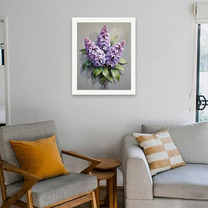 Botanical Art Paint by Numbers Kit for Adults - DIY Lilac Floral Cluster Painting on Canvas 16x20 Inches, Acrylic Paint Set, Suitable for Beginners, Art for Home Decoration or Gifts - Image 4
