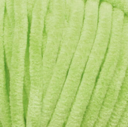 Estako Velvet (3- Skeins Pack) Chenille Blanket amigurumi Yarn for Crocheting and Knitting Super Bulky 3x100 gr (3x132 yds) (1950-Pistachio)