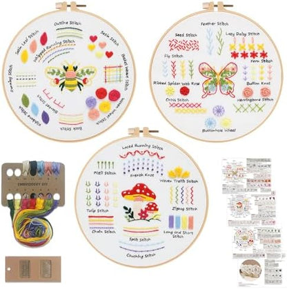 Louise Maelys 3 Pack Embroidery Kit for Beginners Learn Basic Stitches DIY by LouiseMaelys