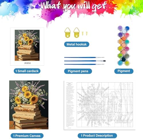 ZTOTZ Paint by Numbers with Flower, Simple Paint- by -Numbers Kits Book - Image 5