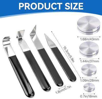 Supkirr 4 Pcs Metal Clay Carving Knife, Pottery Clay Sculpture Tools Set with 4 Throwing Trimming Spinner Tools, Stainless Pottery Trimming Knifes for Engraving, Styling Pottery, Shaping and Sculpture - Image 3