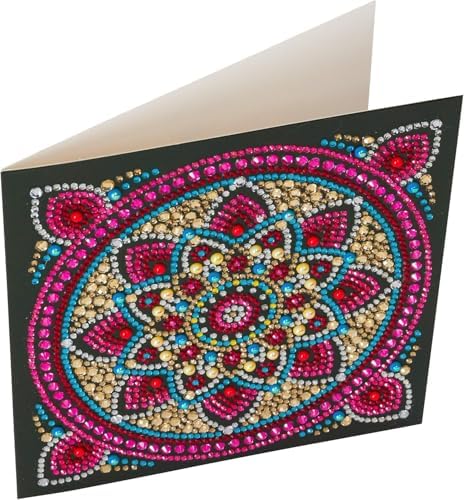 Crystal Art Diamond Painting Card Kit - Mandala- Create Your Own 7"x7" Card Kit - for Ages 8 and up - Image 2