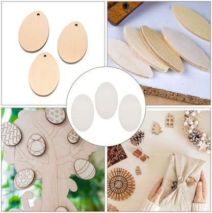 20pcs Wooden Oval Cutout 9.8 x 5.9 Inch Unfinished Wooden Blank Slices Crafts Natural Wood Circles DIY Plank Cutout Craft Supplies for Artist Painting Door Hanger Sign Wedding Decor - Image 5