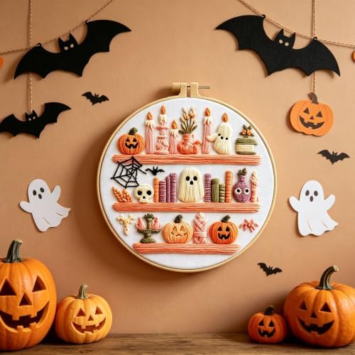 RUIQLXHANG Halloween Ghost Reading Embroidery Kit for Beginners - Image 7