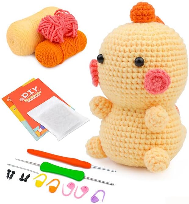 conokata Crochet Kit for Beginners Crafts for Adults and Kids Teen Girls Knitting Needles Yarn with Step-by-Step Video Tutorial Animal and Plant for Crochet Lovers by conokata