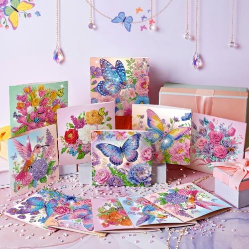 Saillong 24 Pack Butterfly Diamond Painting Greeting Card with Envelopes - Image 7