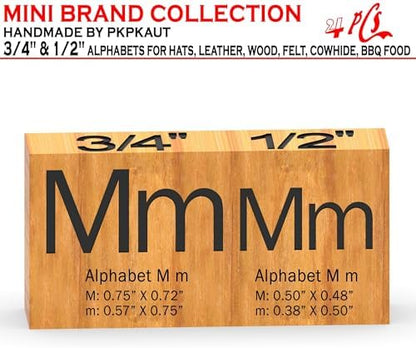 4Pcs Letters Branding Iron for Wood, Leather Branding Stamp (M m) - Image 2