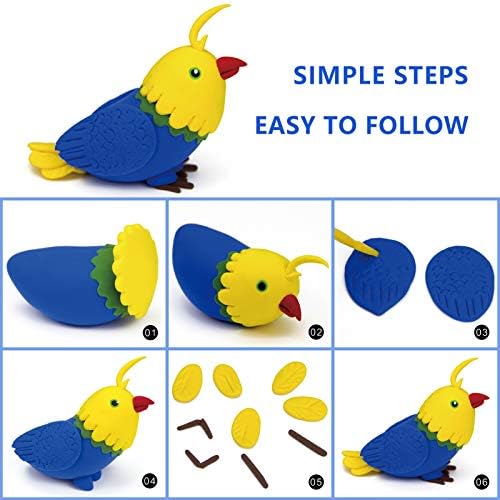 Cutedeer Blue Air Dry Clay, 1.1lb Foam Modeling Clay, Soft Squishy Molding for Kids Adults, Arts & Crafts Project Slime Supplies(1.1lb - 1 Pack, Blue) - Image 3