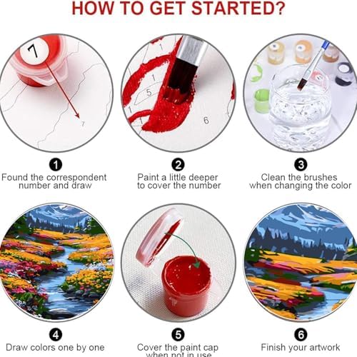 KICHANG Landscape Paint by Numbers Kit for Adults Beginner (Without Frame) - Image 6
