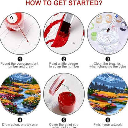 KICHANG Landscape Paint by Numbers Kit for Adults Beginner (Without Frame) - Image 6