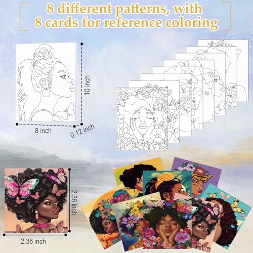 Cholemy 36 Pcs Paint and Sip Kit Gift for Adults 8''x10'',Flowers Woman - Image 3