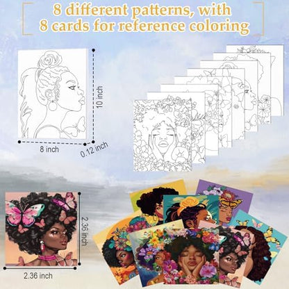 Cholemy 36 Pcs Paint and Sip Kit Gift for Adults 8''x10'',Flowers Woman - Image 3