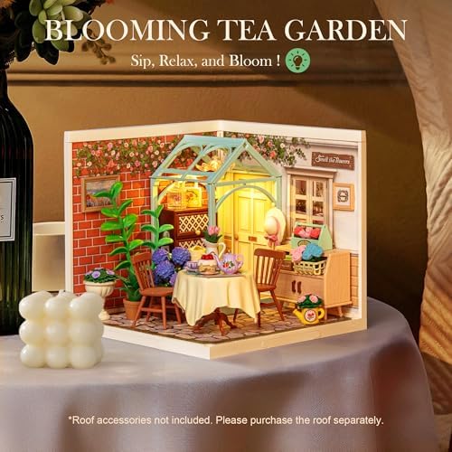 Rolife Super Creator-DIY Plastic Miniature House for Adults, Mini Blocks Model Kit Building Set for Teens 8-12, DIY Crafts/Hobbies/Building Blocks Toys for Teens&Adults (Blooming Tea Garden) - Image 2