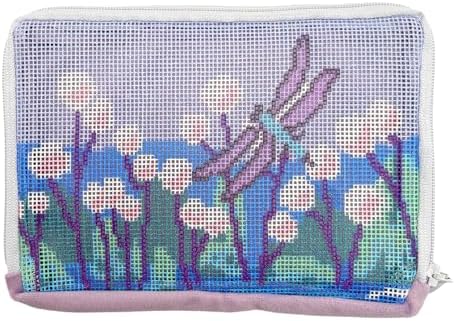 Howie's Needlepoint Wallet Needlepoint Kits, 13CT Printed Pattern Starter Kits, Stamped Patterns Canvas Kits(Dragonfly Over Water Reeds,7x4.75 inch) - Image 2