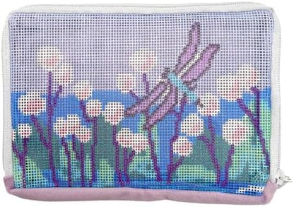 Howie's Needlepoint Wallet Needlepoint Kits, 13CT Printed Pattern Starter Kits, Stamped Patterns Canvas Kits(Dragonfly Over Water Reeds,7x4.75 inch) - Image 2